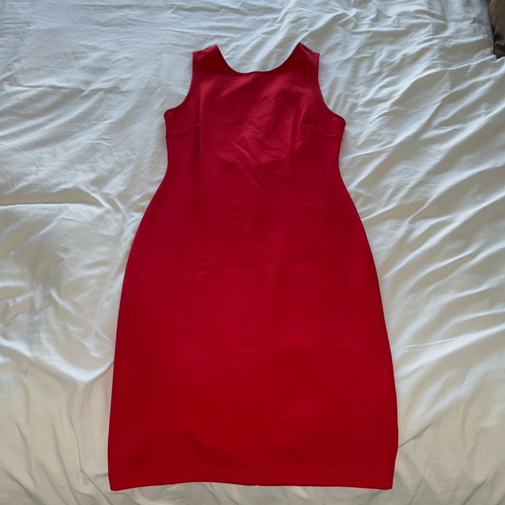 Red midi dress